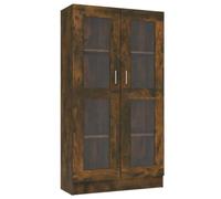 vidaXL Vitrina Estantería Alacena Librería Armario Auxiliar Lateral Estudio Oficina Archivador Libros Madera Contrachapada Roble Ahumado