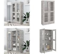 vidaXL Vitrina gris hormigón, 82,5 x 30,5 x 150 cm, material de madera - Vitrina - Vitrinas - Estantería - Estanterías