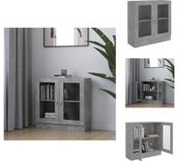 vidaXL Vitrina gris hormigón, 82,5 x 30,5 x 80 cm, material de madera - Estanterías y librerías
