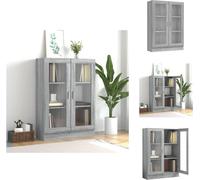 vidaXL Vitrina gris Sonoma, 82,5 x 30,5 x 115 cm, fabricada en material de madera - Estanterías y librerías