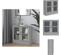 vidaXL Vitrina gris Sonoma, 82,5 x 30,5 x 80 cm, fabricada en material de madera - Estanterías y librerías