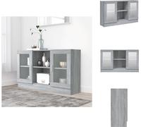 vidaXL Vitrina gris Sonoma de 120x30,5x70 cm, fabricada en material de madera - Muebles aparador