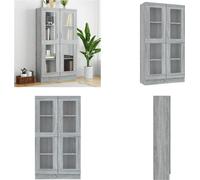 vidaXL Vitrina gris Sonoma de 82,5 x 30,5 x 150 cm, fabricada en material de madera. Vitrina, estantería expositora, librería, estantería