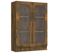 Vidaxl Vitrina Madera Contrachapada 82,5x30,5x115 Cm Blanco/Negro/Roble Sonoma - Mueble Almacenaje Estantería Smoked oak
