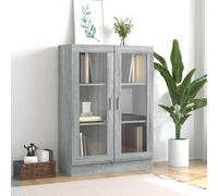 vidaXL Vitrina madera contrachapada gris Sonoma 82,5x30,5x115 cm