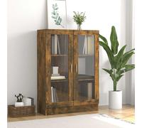 vidaXL Vitrina madera contrachapada roble ahumado 82,5x30,5x115 cm