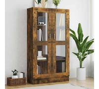 Vitrine - Armario de madera de roble ahumado (82,5 x 30,5 x 150 cm)