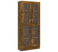 vidaXL Vitrina de madera contrachapada Roble Ahumado 82,5x30,5x185 cm