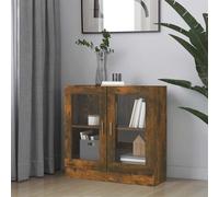 vidaXL Vitrina aparador para sala de estar - madera contrachapada roble ahumado