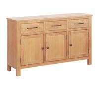 vidaXL Vitrina Marrón 112 x 33.5 x 70 cm Madera de roble sólida