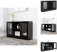 vidaXL Vitrina negra de 120x30,5x70 cm, fabricada en material de madera. - Muebles aparador