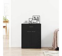 vidaXL Vitrina Roble Negro 60 x 30 x 75 cm Madera contrachapada, Aparador Moderno, Rectangular, Almacenamiento Multiuso, diseño Duradero para Sala, Organiza tu hogar contemporáneo