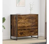 vidaXL Vitrina Roble Humo 79 x 36 x 75.5 cm Madera contrachapada