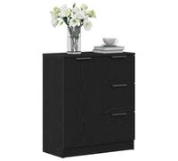vidaXL Vitrina Roble Negro 60 x 30 x 70 cm Madera contrachapada, Sideboard Moderno, Unidad Rectangular de Almacenamiento, Organizador Duradero, Mueble Chic para Comedor