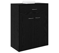 vidaXL Vitrina Roble Negro 60 x 30 x 75 cm Madera contrachapada, Aparador Moderno, Rectangular, Almacenamiento Multiuso, diseño Duradero para Sala, Organiza tu hogar contemporáneo