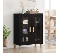 vidaXL Vitrina Roble Negro 69,5 x 34 x 90 cm Madera contrachapada