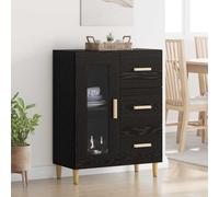 vidaXL Vitrina Roble Negro 69,5 x 34 x 90 cm Madera de ingeniería