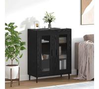 vidaXL Vitrina Roble Negro 69,5 x 34 x 90 cm Madera de ingeniería