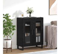 vidaXL Vitrina Roble Negro 69,5 x 34 x 90 cm Madera de ingeniería