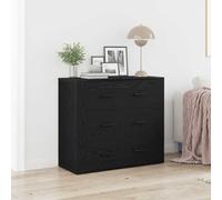 vidaXL Vitrina Roble Negro 80 x 33 x 70 cm Madera contrachapada