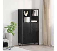vidaXL Vitrina Roble Negro 81 x 36 x 150.5 cm Madera de ingeniería