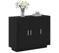 vidaXL Vitrina Roble Negro 92 x 35 x 75 cm Madera contrachapada, Armario Moderno, diseño Rectangular, Madera tratada, Estilo Minimalista, Unidad Funcional para Sala