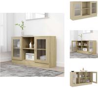 vidaXL Vitrina Sonoma, 120x30,5x70 cm, material de madera, aparador