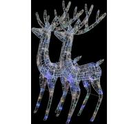 vidaXL XXL Decoración navideña de ciervo, acrílico, 250 LED, 2 unidades, 180 cm