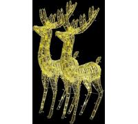 vidaXL XXL Decoración navideña de ciervo, acrílico, 250 LED, 2 unidades, 180 cm