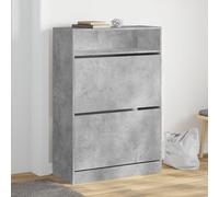 vidaXL Zapatero 2 cajones abatibles gris hormigón 80x34x116 cm