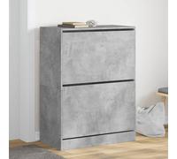 vidaXL Zapatero 2 cajones abatibles gris hormigón 80x42x108 cm