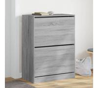 vidaXL Mueble Zapatero 2 Cajones Abatibles Estantes Organizador Color Gris hormigón, Gris sonoma, Marrón roble