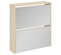 vidaXL Zapatero 2 compartimentos con espejo – Roble 63x17x67 cm