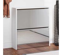 vidaXL Zapatero 2 niveles y espejo blanco 63x17x67 cm