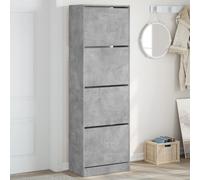 vidaXL Zapatero 4 cajones abatibles gris hormigón 60x34x187,5cm