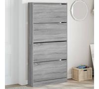 vidaXL Zapatero 4 cajones abatibles gris Sonoma 80x21x163,5 cm
