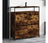 vidaXL Zapatero 4 cajones abatibles roble ahumado 100x34x112 cm
