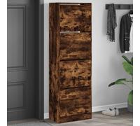 vidaXL Zapatero 4 cajones abatibles roble ahumado 60x34x187,5cm
