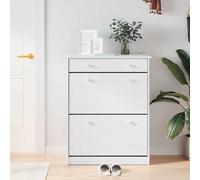 vidaXL Mueble zapatero ALTA madera maciza de pino blanco 77x35x96 cm