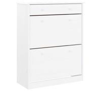 vidaXL Zapatero Alta Madera Maciza de Pino Blanco 77x35x96 cm