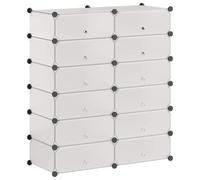 vidaXL Zapatero Apilable 12 Compartimentos Blanco Mueble Organizador Zapatos