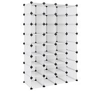 vidaXL Zapatero Armario de Zapatos Estantería Organizador Soporte Pasillo Entrada Portátil Almacenaje Modular PP Transparente 93x36,5x140 cm