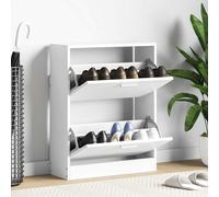 vidaXL Zapatero blanco con 2 compartimentos