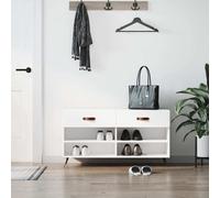 vidaXL Zapatero blanco de 102x35x55 cm, fabricado en material de madera. Zapatero, banco para zapatos, banco con espacio de almacenamiento, estante para zapatos
