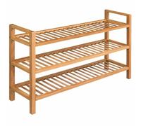 vidaXL Zapatero organizador con 3 estantes 100x27x60 cm roble macizo