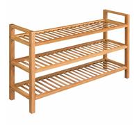 vidaXL Zapatero con 3 estantes madera maciza de roble 100x27x60 cm