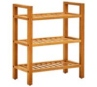 vidaXL Zapatero organizador con 3 estantes madera maciza de roble 50x27x60 cm