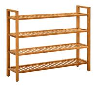 vidaXL Zapatero con 4 estantes madera maciza de roble 100x27x80 cm
