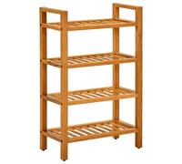vidaXL Zapatero con 4 estantes madera maciza de roble 50x27x80 cm