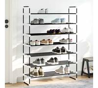 vidaXL Zapatero con 7 estantes metal y plástico negro
